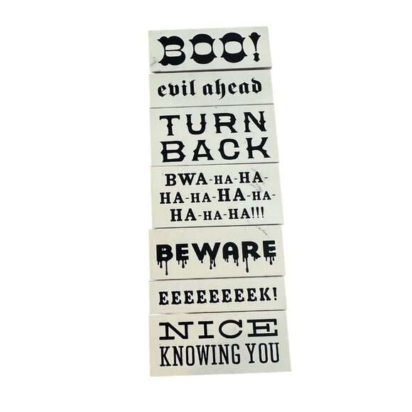 Halloween Rubber Stamp Lot Spooky BOO Beware DIY Scrapbook Cardmaking Set - Picture 7 of 8